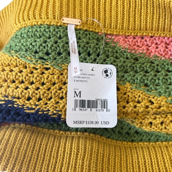 Free People Womens Cotton Wavy Printed Crochet Mini Skirt Multicolor Size M - Picture 5 of 6